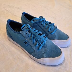 DC Youths Evan Boys Aqua Blue Leather Skateboard Shoes Sneakers Sz 6 Eu 37 Low
